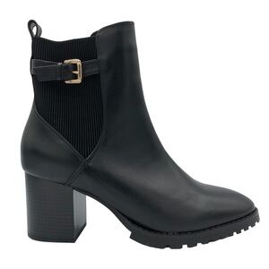 NEW BLONDO Tobi Waterproof Black Leather Heeled Chelsea Style Ankle Boot Size 11